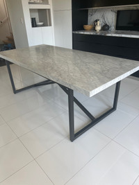 Restoration Hardware Dining Table with black metal legs