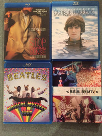 Music blu-rays The Beatles George Harrison R.E.M. Talking Heads