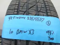 4 tires of Firestone 235/55/17 All-season w/rims off 2010 BMW X3