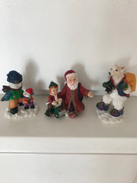 Set of 3 Xmas figurines - 3 figurines de Noël