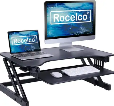 Sturdy and Adjustable Rocelco Sit/Stand Desk Converter, View more