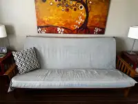 Wood frame futon and mattress