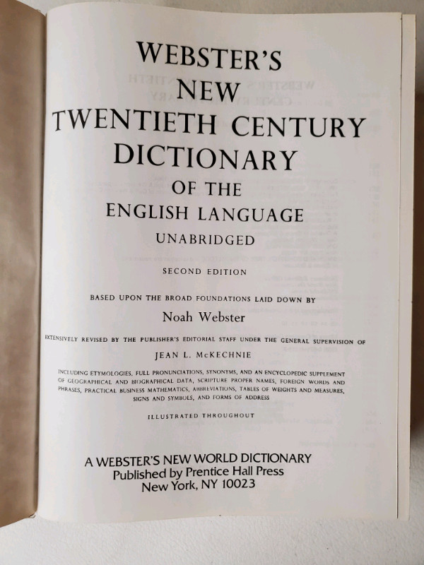 Dictionary,Webster' New Twentieth Century Dictionary Unabridged  in Textbooks in Mississauga / Peel Region - Image 4