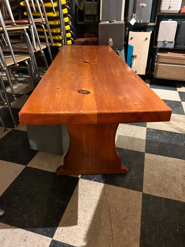Vintage Wood Coffee Table or Bench 57.5" in Coffee Tables in City of Toronto - Image 3