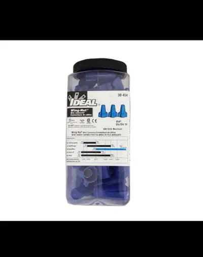 IDEAL Wing-Nut wire connectors in blue. Includes 50 connectors for wire ranges #14 - #6 AWG. They're...