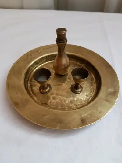 Mini Dollhouse Brass Wine Bottle Decanter set, View more