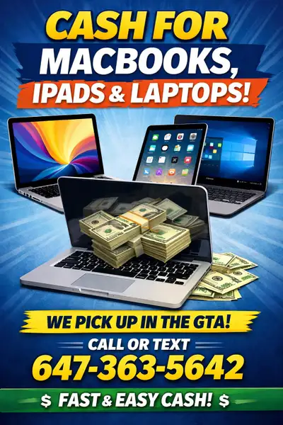  CASH FOR MACBOOKS, iPADS & LAPTOPS , View more