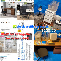 Ikea MALM Desk+FLINTAN Chair+LENNART Drawer+Printer+Supplies