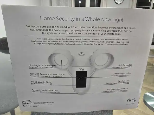 MINT RING FLOODLIGHT CAM HARDWIRED in Security Systems in Markham / York Region - Image 3