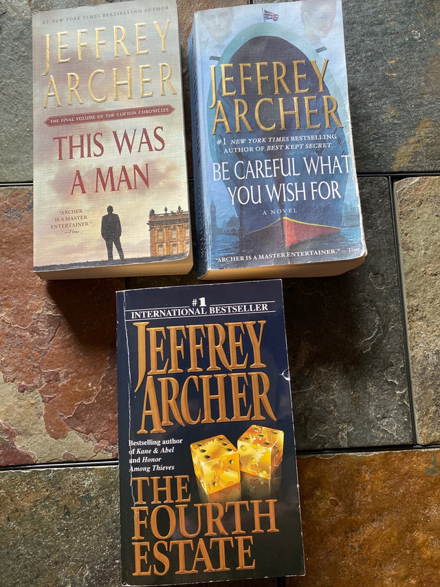 3 Jeffrey Archer Novels in Fiction in Edmonton