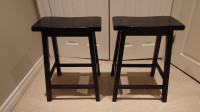 Bar Stools / Counter Stools - wood, black - $40 for set of 2