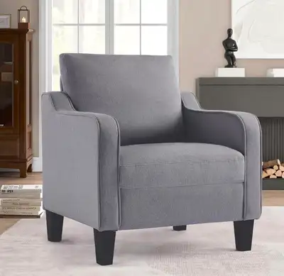 Mid-Century Accent Chairs, Linen Modern Upholstered Living Room, View more