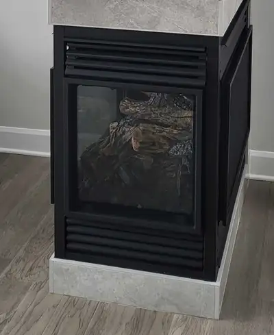 Three-sided fireplace insert, View more