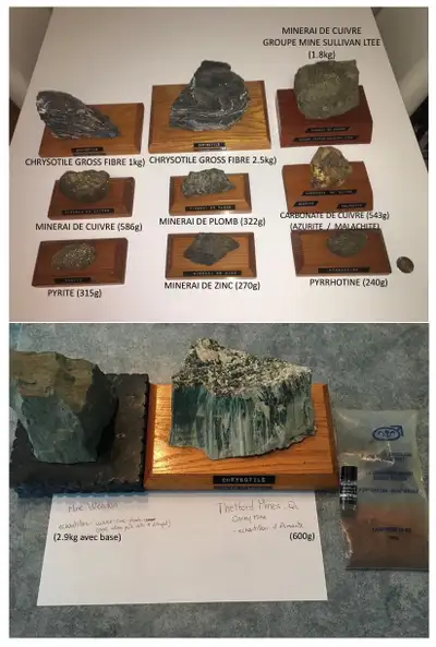 Collection de roches mineraux de Mines du Québec (voir photos) Ancienne collection Ingénieur Géologu...