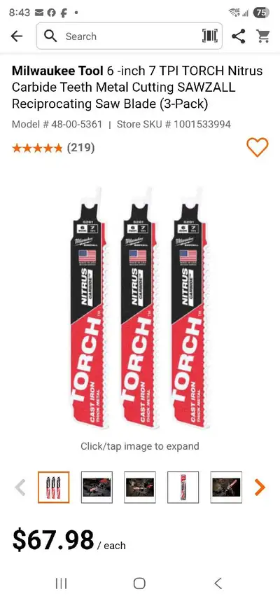 Milwaukee Sawzall Blades, View more