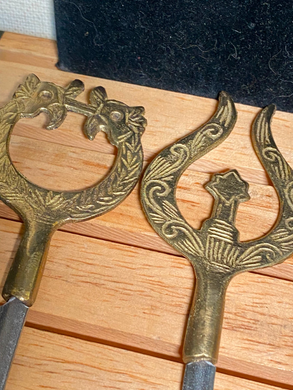 Vintage Turkish BBQ Skewers, 8 Brass and Stainless Steel Kebab S in Arts & Collectibles in Vancouver - Image 4