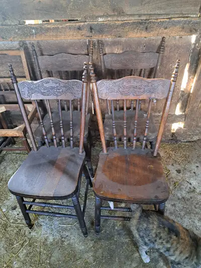 Antique Press Back Chairs