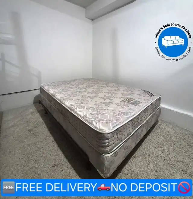 FREE DELIVERY Queen Size Mattress and Boxspring with Bedframe in Beds & Mattresses in Vancouver - Image 2