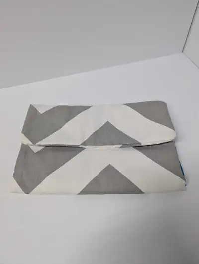 New Handmade Diaper Clutch 11" x 7.5" White Grey Design, View more