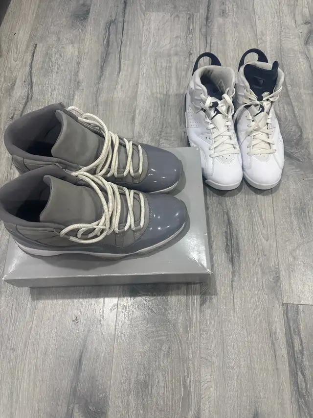 Air Jordan 11 Cool Grey & Air Jordan 6 White/Navy in Men's Shoes in Oshawa / Durham Region - Image 4