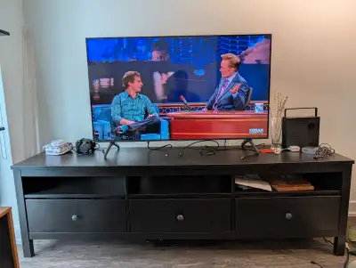 Pick-up at Queen and Church area. Older version of the IKEA Hemnes TV bench. Roughly 71" L x 18.5" D...