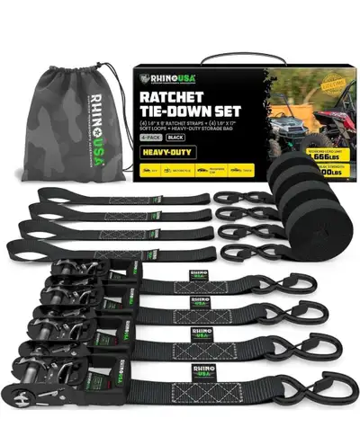 Ratchet Straps Heavy Duty Kit (4-Pack), View more