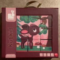 Janod Kubkid 9 Block Forest Animals Puzzle/Building Toy