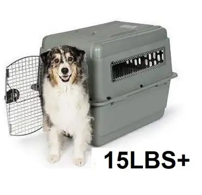PETMATE SKY KENNEL PET CARRIER WITH DISH- SMALL FROM 15LBS+, GRE, View more