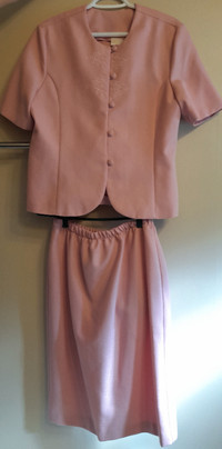 Size 10 two piece dress, pink / dusty rose