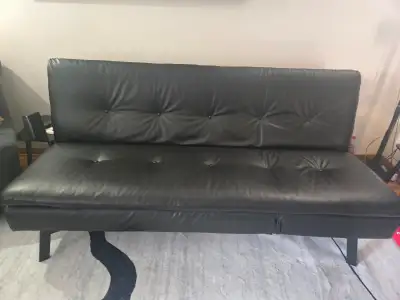 Sealy full size futon black leather like, View more