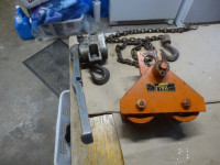 HEAVY DUTY 1  1/2 TON BEAM TROLLEY AND CHAIN HOIST