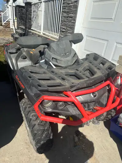 2018 can am outlander 850, missing a few plastics and seat has holes from antlers in it. I’ll take t...