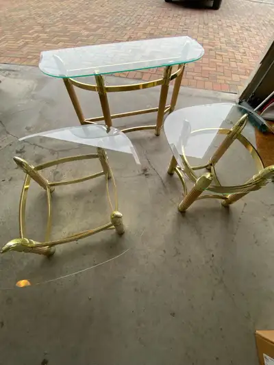 One coffee table, one end table and one sofa table, excellent shape!