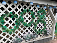 4 Ikea green lighted summer wreaths $25 OBO