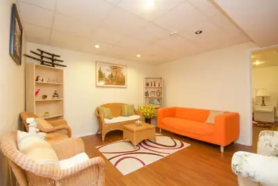 Basement Suite: Includes a semi kitchen, separate washroom, living area, and master bedroom - perfec...