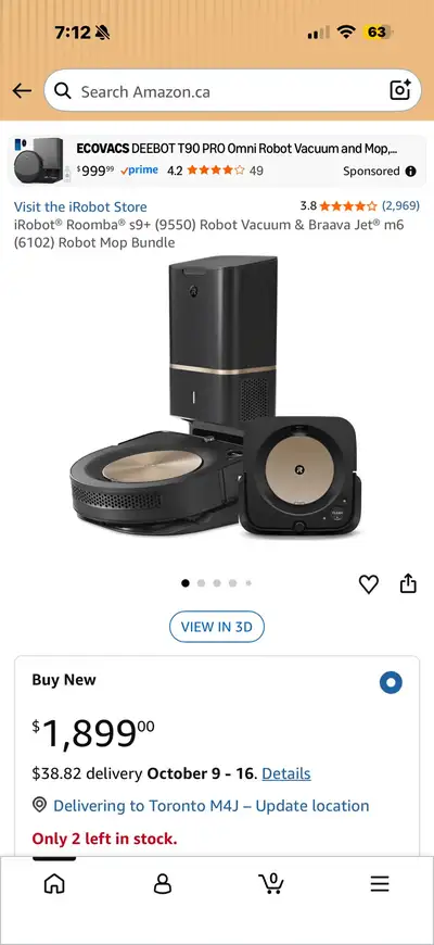 iRobot robot vacuum and mop, View more