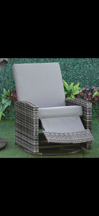 Rattan Recliner Sofa with 360° Swivel, Outdoor furniture