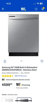 Samsung Dishwasher - brand new
