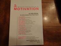 Revue de psychologie de la motivation.  Le lien social.