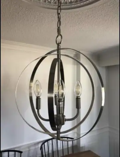 Modern Candle Style Globed Ring Chandelier, View more