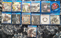 Various PS4 games for sale.