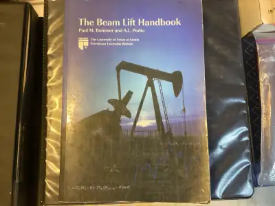 Beam Lift Handbook, like new (value over $200). Asking $80, cash only, don’t mail. Travel to Red Dee...
