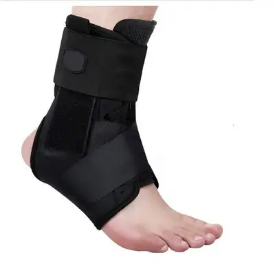 BRAND NEW-Adjustable velcro design unisex ankle brace (Medium) with side metal splint stabilizers fo...