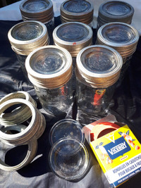 Vintage Crown Mason jars, 500ml to 1qt, glass lids and zinc rims