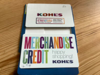 KOHL’S GIFT CARDS/CREDITS- TOTAL VALUE $ 66.38 U.S.
