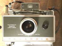 Vintage Polaroid 340 Land Camera+ Flashgun, boitier + ampoule