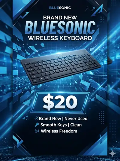 Bluesonic Wireless Keyboard – Never Used, View more