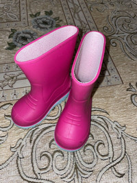 Baby toddler girl pink rain boots 
