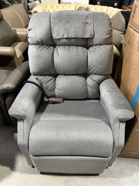 Grey fabric power reclining lift chair 