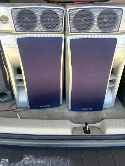 These Kenwood Twin Woofer System speakers are in good, pre-owned condition and are ready to deliver...